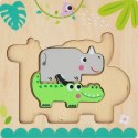 Tooky Toy Drewniane Puzzle Wielowarstwowe Tablica Zwierzątka Leśne 7 el.