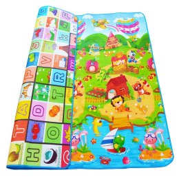 MATA EDUKACYJNA PIANKOWA DWUSTRONNA PLAC ZABAW 180x120CM