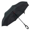 PARASOL ODWROTNIE OTWIERANY SKŁADANY CZARNY