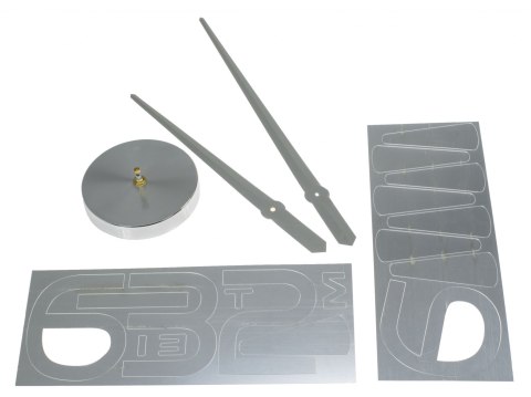 ZEGAR ŚCIENNY DUŻY 80-120CM SREBRNY 4 CYFRY