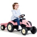FALK Traktor Country Star Różowy na Pedały + Przyczepka i Klakson 2-5Lat.