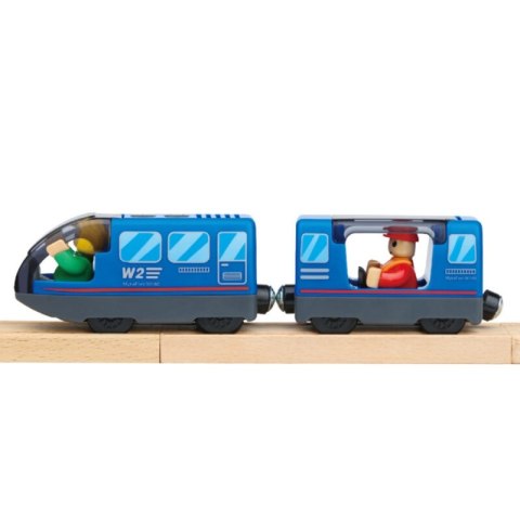 Tooky Toy Drewniana Kolejka Elektryczna Straż Pożarna Efekty Dźwiękowe 70 el. FSC