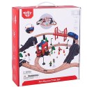 Tooky Toy Drewniana Kolejka Elektryczna Straż Pożarna Efekty Dźwiękowe 70 el. FSC