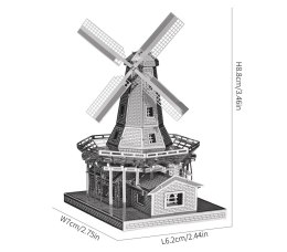 Piececool Puzzle Metalowe Model 3D - Holenderski Wiatrak