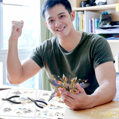 Piececool Puzzle Metalowe Model 3D - Żuraw Pokoju