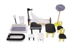 DOMEK DLA LALEK DREWNIANY MEBELKI 122CM XXL LED