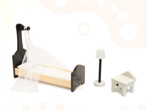 DOMEK DLA LALEK DREWNIANY MEBELKI 122CM XXL LED