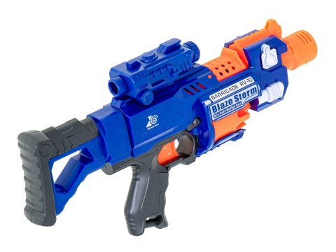 KARABIN NA PIANKOWE STRZAŁKI BĘBENKOWY BLAZE STORM + CELOWNIK + 20 STRZAŁEK NIEBIESKI