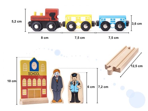 KOLEJKA DREWNIANA POCIĄG TOR SAMOCHODOWY + 70EL