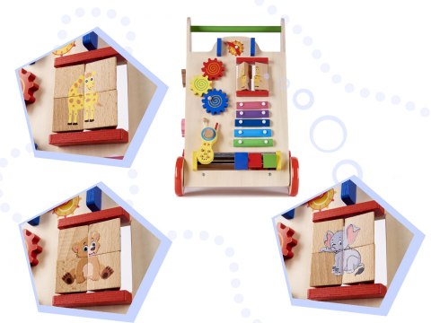 PCHACZ CHODZIK DREWNIANY KOSTKA EDUKACYJNA 6W1