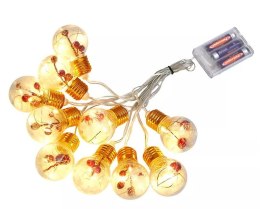Lampki LED kurtyna kule z dekoracją 3m 10LED ciepły