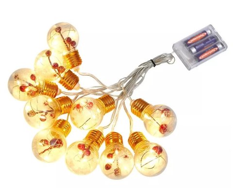 Lampki LED kurtyna kule z dekoracją 3m 10LED ciepły