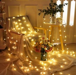 Lampki LED łańcuch gwiazdki 10m 100LED ciepły