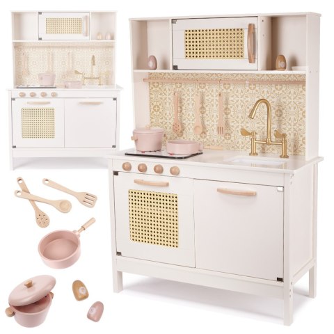 KUCHNIA DREWNIANA MDF RETRO Z AKCESORIAMI BOHO