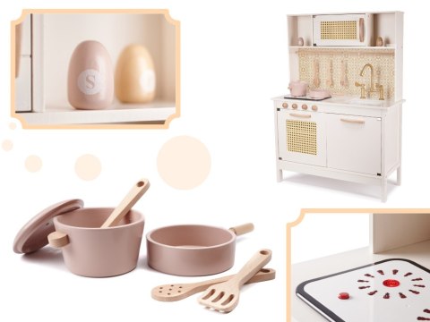 KUCHNIA DREWNIANA MDF RETRO Z AKCESORIAMI BOHO