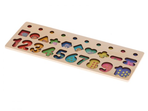 LICZYDŁO DREWNIANE SORTER CYFRY MONTESSORI 3W1 13x36CM