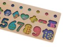 LICZYDŁO DREWNIANE SORTER CYFRY MONTESSORI 3W1 13x36CM