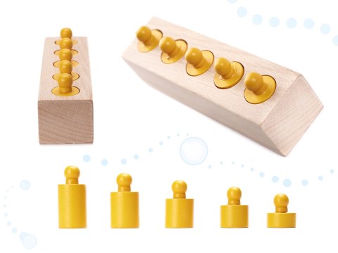 ODWAŻNIKI CYLINDRY DREWNIANE MONTESSORI KOLOROWE