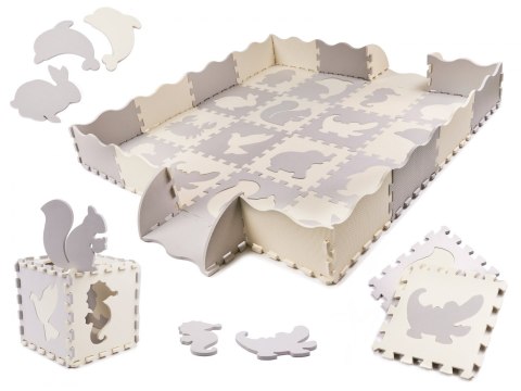 PUZZLE PIANKOWE MATA/ KOJEC DLA DZIECI 36EL. SZARY-ECRU