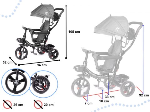ROWEREK TRÓJKOŁOWY TRIKE FIx LITE SZARY
