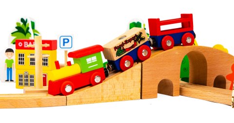 Drewniany pociąg kolejka 74el Ecotoys