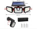 Lampa solarna potrójna czujnik ruchu i zmierzchu