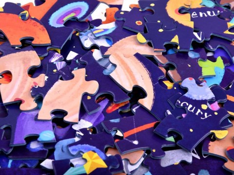 Duże PUZZLE OKRĄGŁE tuba 150el Kosmos