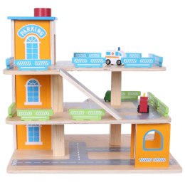 Drewniany garaż tor z windą + autka Ecotoys