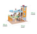 Drewniany garaż tor z windą + autka Ecotoys
