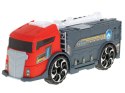 TRANSPORTER CIĘŻARÓWKA TIR 2W1 PARKING LAWETA + 3 AUTA CZERWONA