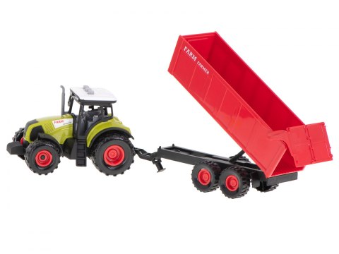 TRAKTOR CIĄGNIK POJAZD ROLNICZY Z PRZYCZEPĄ LED + EFEKTY DŹWIĘKOWE