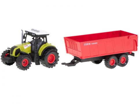 TRAKTOR CIĄGNIK POJAZD ROLNICZY Z PRZYCZEPĄ LED + EFEKTY DŹWIĘKOWE