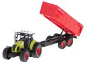 TRAKTOR CIĄGNIK POJAZD ROLNICZY Z PRZYCZEPĄ LED + EFEKTY DŹWIĘKOWE