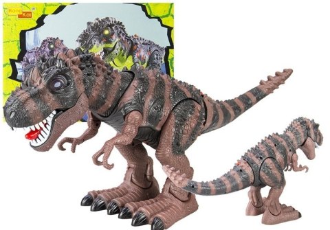 DINOZAUR NA BATERIE TYRANOZAUR REx CHODZĄCY BRĄZOWY