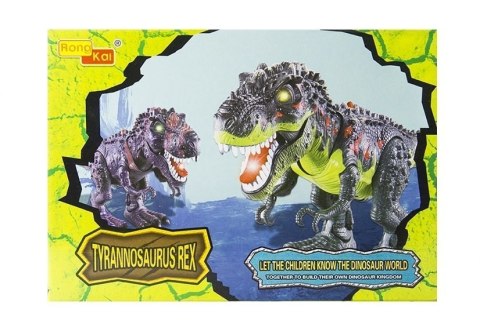 DINOZAUR NA BATERIE TYRANOZAUR REx CHODZĄCY BRĄZOWY