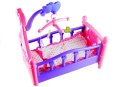 DUŻE ŁÓŻECZKO DLA LALKI Z KARUZELKĄ I POŚCIELĄ