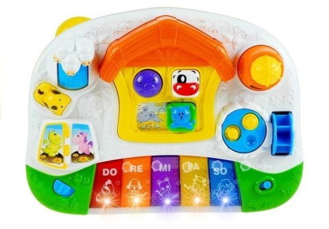 STOLICZEK EDUKACYJNY DOMEK Z PIANINKIEM + ŚWIATŁA