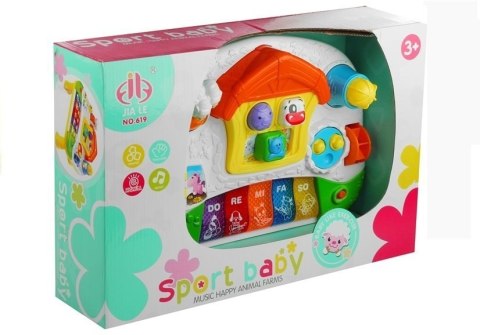STOLICZEK EDUKACYJNY DOMEK Z PIANINKIEM + ŚWIATŁA