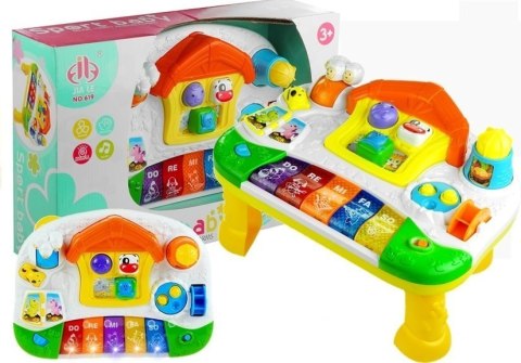 STOLICZEK EDUKACYJNY DOMEK Z PIANINKIEM + ŚWIATŁA