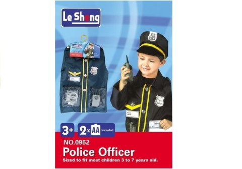 STRÓJ PRZEBRANIE POLICJANTA + AKCESORIA ODZNAKA