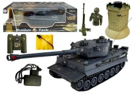 CZOŁG R/C 1:28 ZDALNIE STEROWANY CZARNY Z BUNKREM