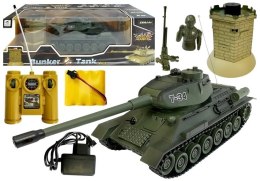 CZOŁG R/C 1:28 ZDALNIE STEROWANY ZIELONY Z BUNKREM