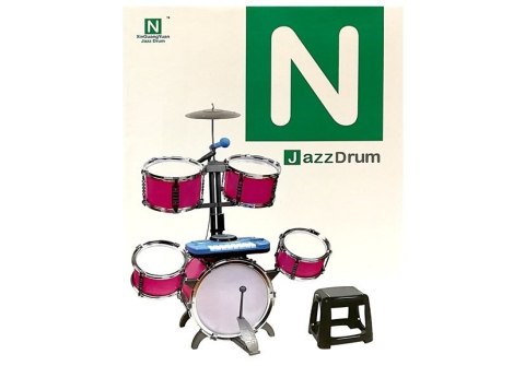PERKUSJA Z KEYBOARDEM MIKROFON 5 BĘBNÓW RÓŻOWA