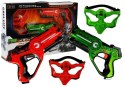 PISTOLET LASEROWY Z MASKĄ NA BATERIE 2 SZT