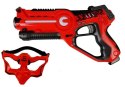 PISTOLET LASEROWY Z MASKĄ NA BATERIE 2 SZT