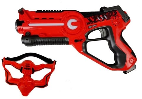 PISTOLET LASEROWY Z MASKĄ NA BATERIE 2 SZT