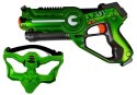 PISTOLET LASEROWY Z MASKĄ NA BATERIE 2 SZT