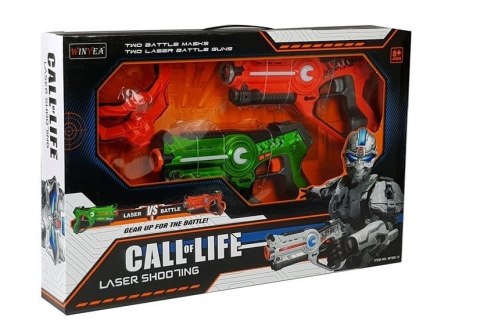 PISTOLET LASEROWY Z MASKĄ NA BATERIE 2 SZT