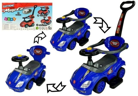 JEŹDZIK Z PCHACZEM MEGA CAR 3W1 NIEBIESKI