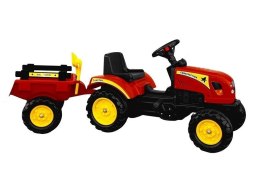 TRAKTOR BRANSON Z PRZYCZEPĄ CZERWONY PEDAŁY 135 CM